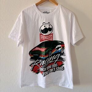 Pringle White Graphic Men's T-Shirt Short‎ Sleeve Colorful